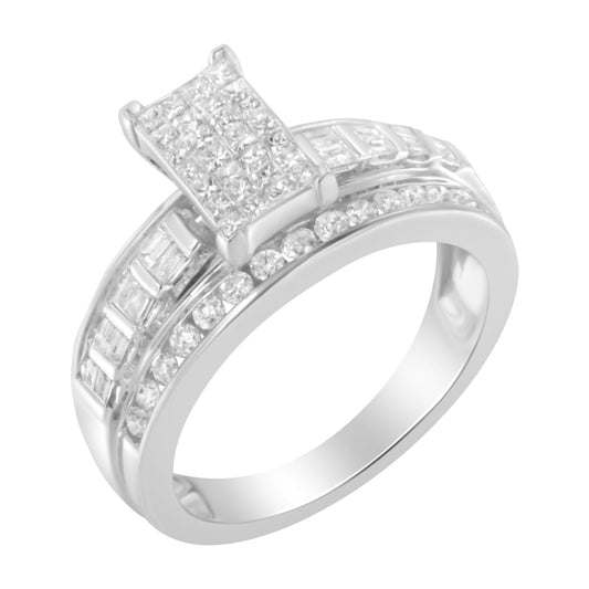 10Kt White Gold Diamond Composite Ring (1 Cttw, H-I Color, Si2-I1 Clarity)