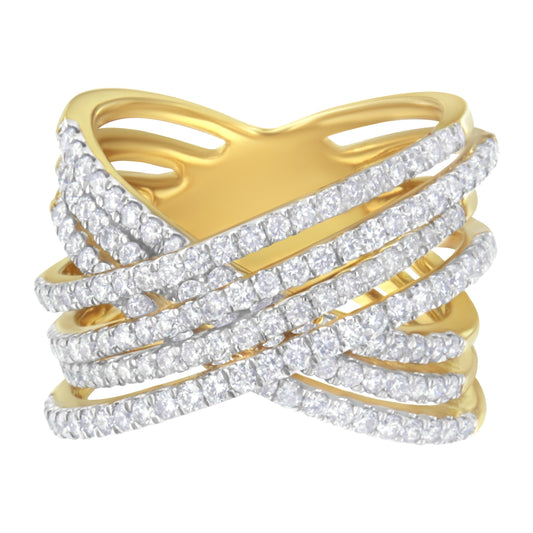 10Kt Yellow Gold Diamond Bypass Ring (1 5/8 Cttw, H-I Color, Si2-I1 Clarity)