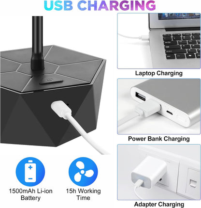 3 Pack Rechargeable Fly Repellent Table Top Repeller with Holographic Blades