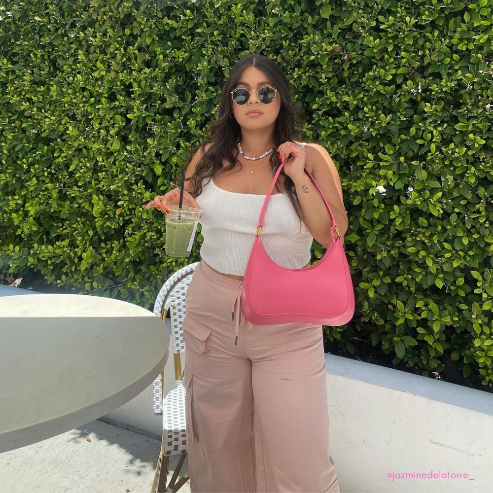 Yvonne Pink Small Recycled Vegan Shoulder Bag
