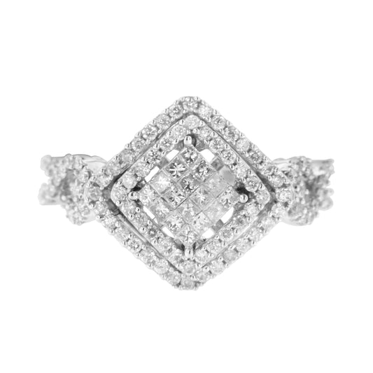 14Kt White Gold Diamond Composite Ring (1 Cttw, H-I Color, I1-I2 Clarity)