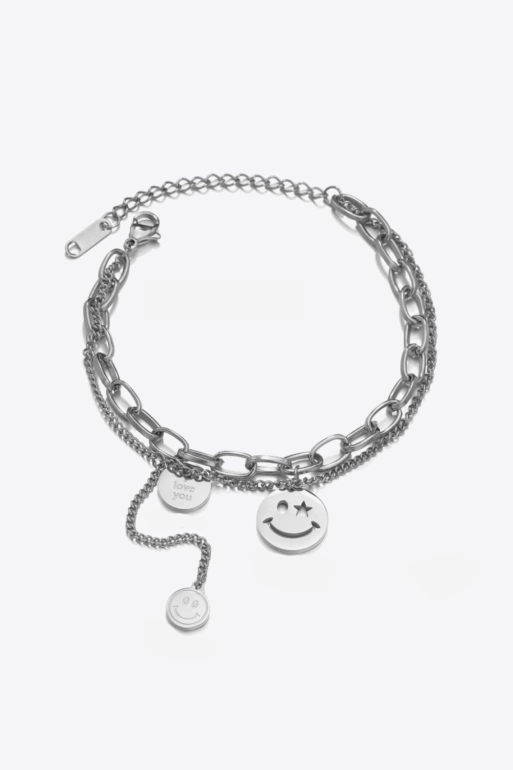 Smiley Face Chunky Chain Bracelet