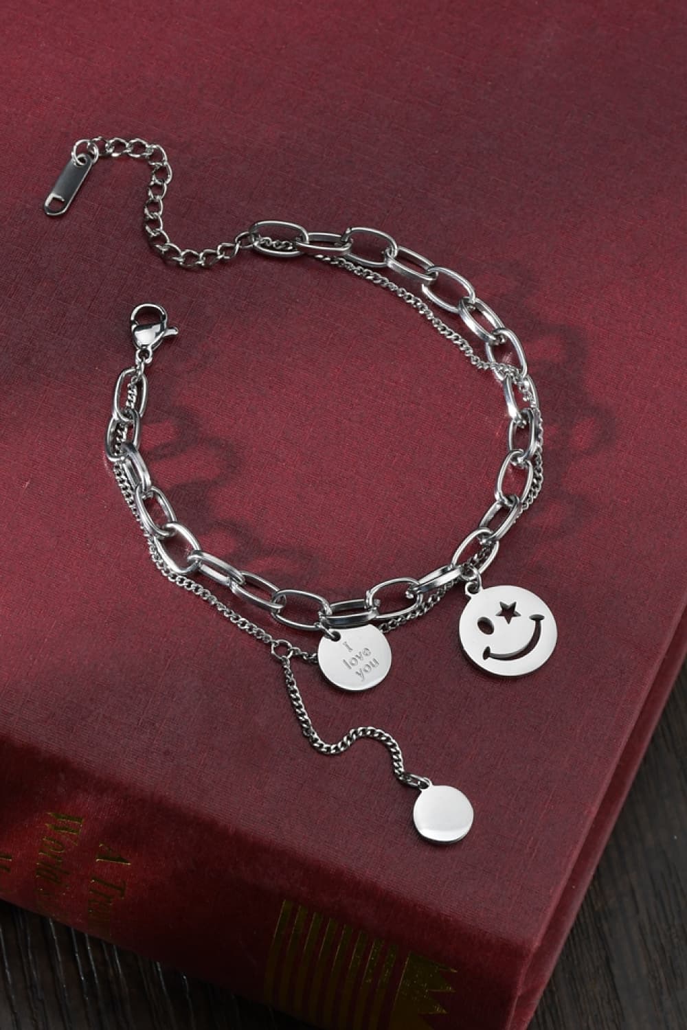 Smiley Face Chunky Chain Bracelet