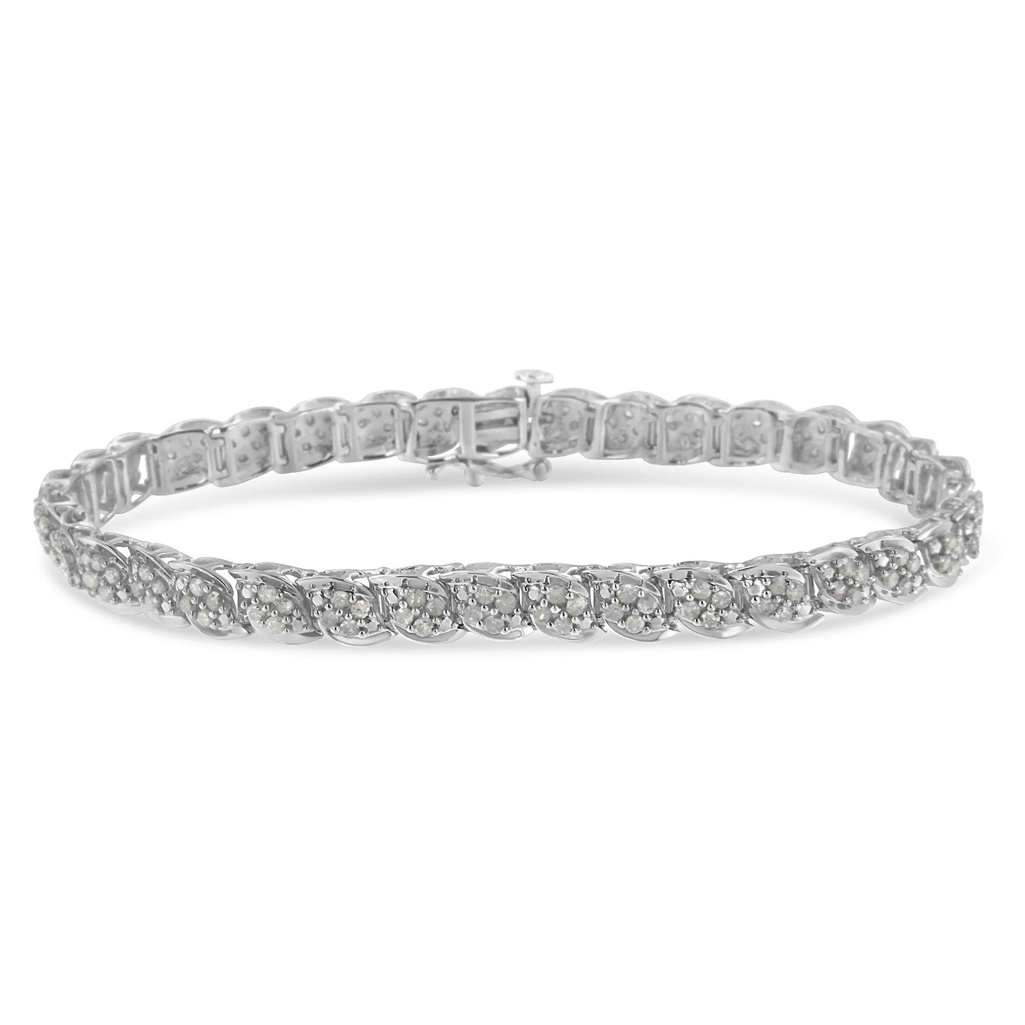 Sterling Silver Diamond Link Bracelet (2 Cttw, I-J Color, I3 Clarity)