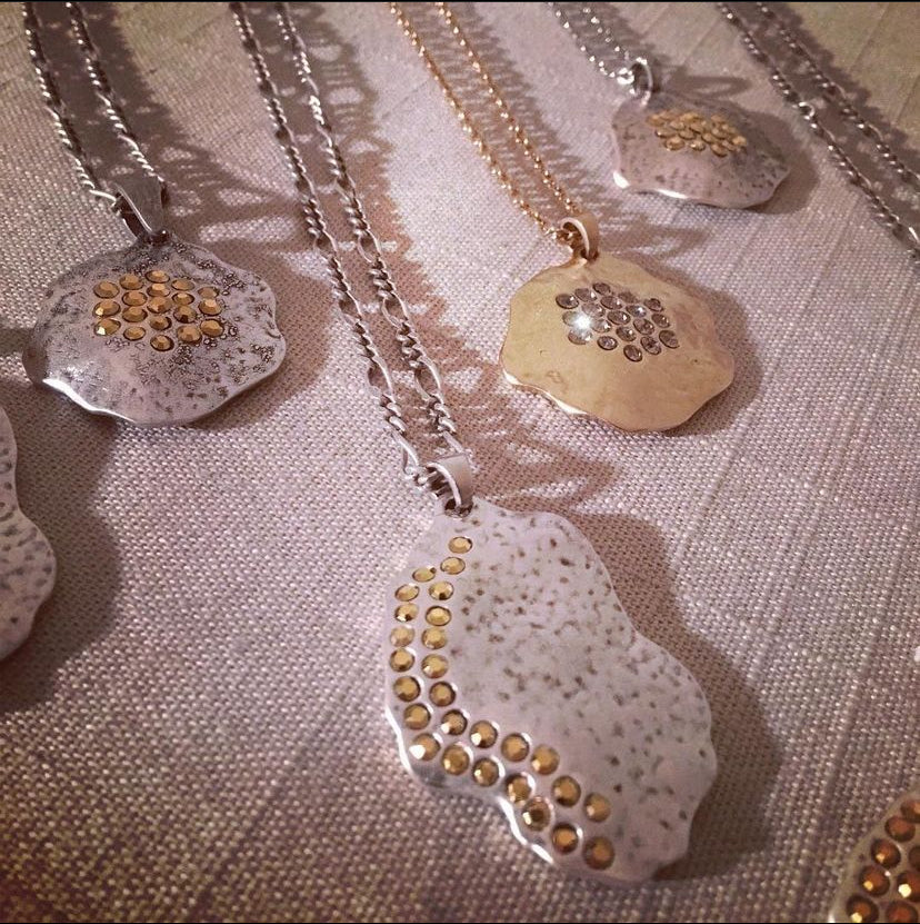 Birthstone Crystal Full Moon Necklace
