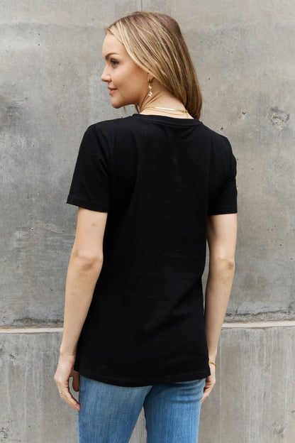 Simply Love Skull Butterfly Graphic Cotton T-Shirt