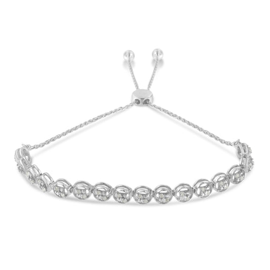 Sterling Silver Diamond Bolo Bracelet (0.25 Cttw, I-J Color, I3 Clarity)