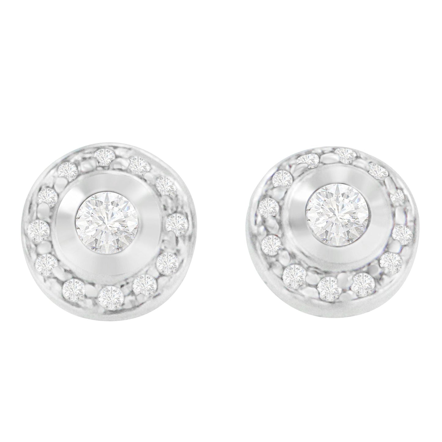 14K White Gold 1/3 Cttw Round Cut Diamond Earrings (H-I, Si2-I1)