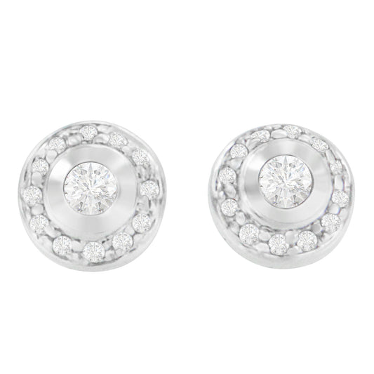 14K White Gold 1/3 Cttw Round Cut Diamond Earrings (H-I, Si2-I1)