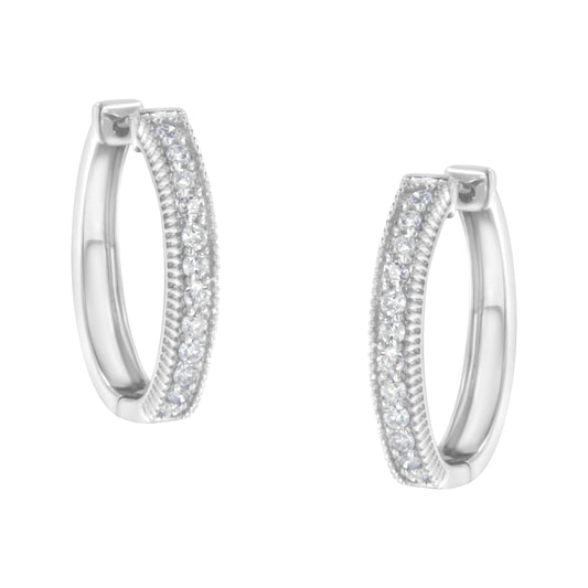 10Kt White Gold Diamond Hoop Earring (1.00 Cttw, H-I Color, I1-I2 Clarity)