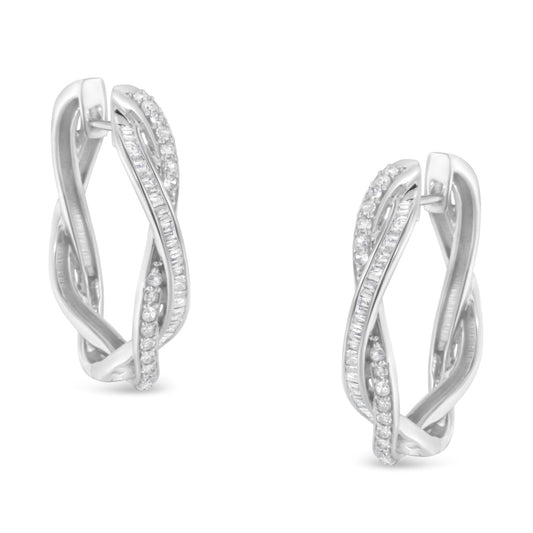 Sterling-Silver Diamond Hoop Earring (0.75 Cttw, I-J Color, I2-I3 Clarity)