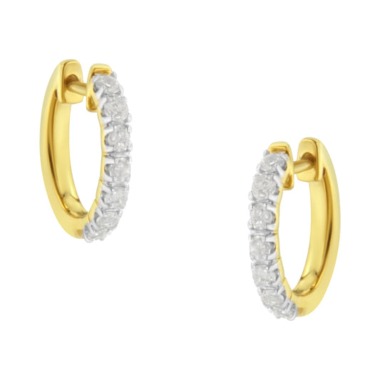 10K Yellow Gold Diamond Diamond Huggy Earring (1/2 Cttw, I-J Color, I2-I3 Clarity)