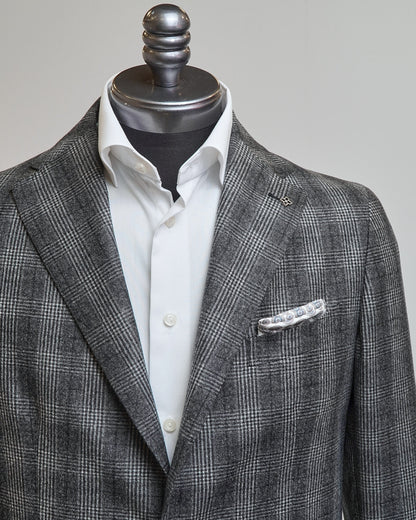 Tagliatore Winter Check Grey Black Suit