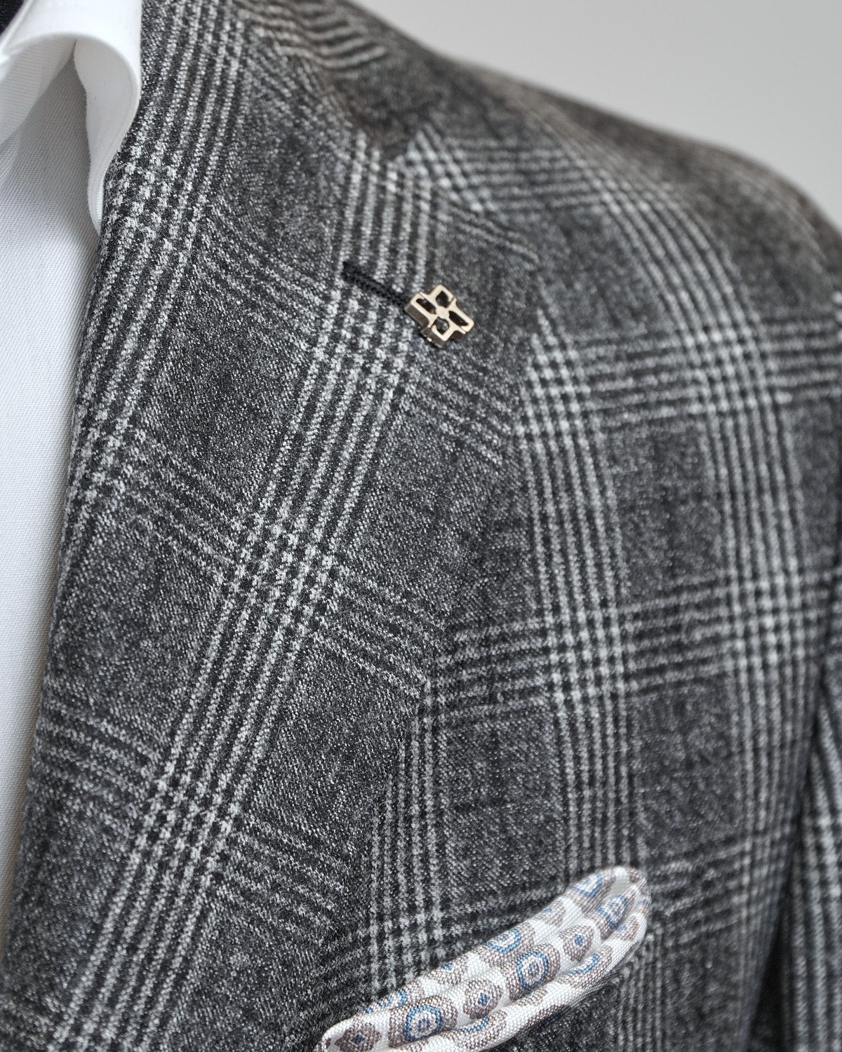Tagliatore Winter Check Grey Black Suit