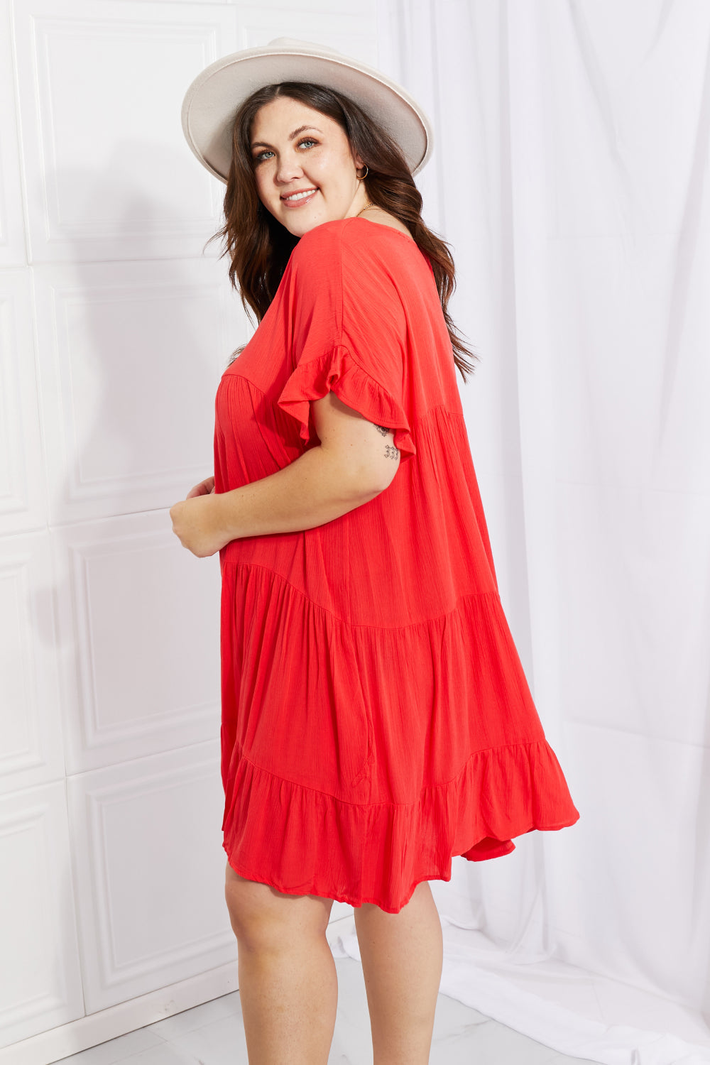 Tulip Fields Tiered Midi Dress