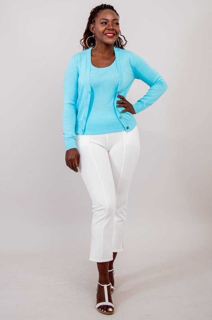 Tellie Cardigan, Turquoise Size XL