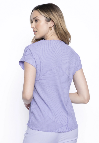 Black Leaf Pleat Top