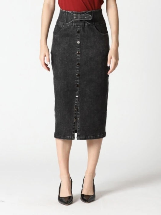 Black Denim Skirt