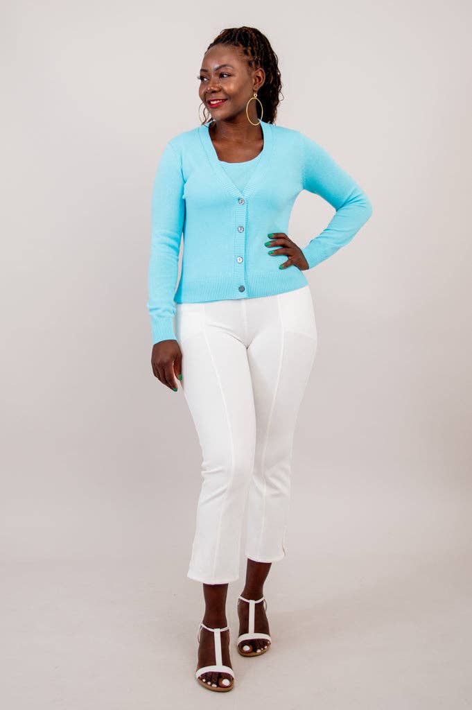 Tellie Cardigan, Turquoise Size XL