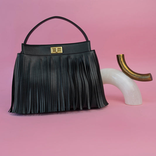 Anne Black Recycled Vegan Top Handle Bag