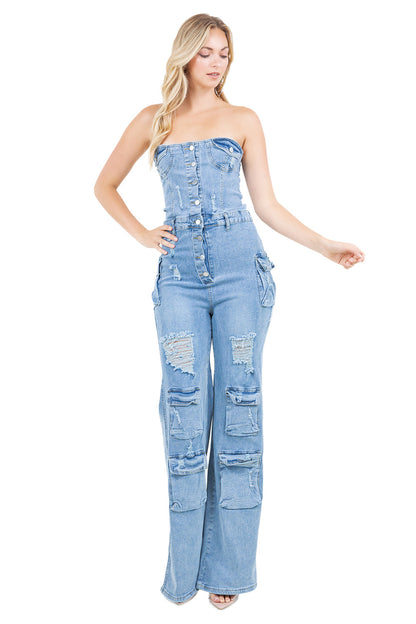 WOMEN FASHION DENIM JUMPSUIT