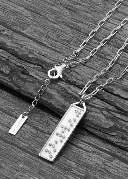 Touchstone Fearless Bar Necklace Silver