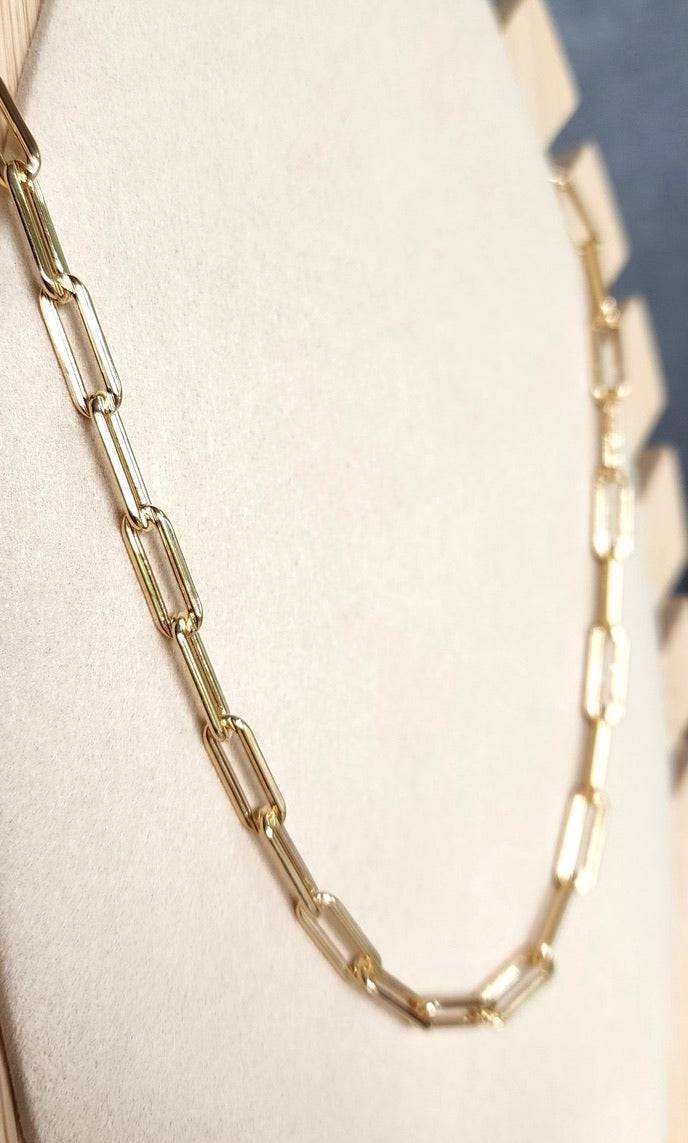 X Gold Filled Medium Link paper Clip Chain Necklace