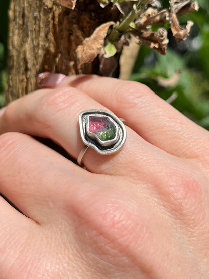 Watermelon Tourmaline Ring