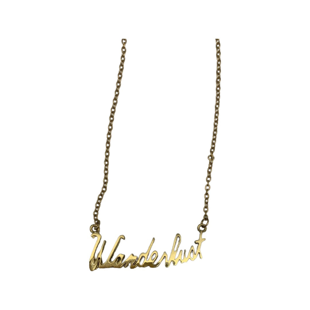 Wanderlust Script Necklace
