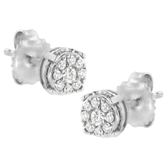 Sterling Silver 1/3 Cttw Lab Grown Diamond Cluster Earring (F-G Color, Vs2-Si1 Clarity)