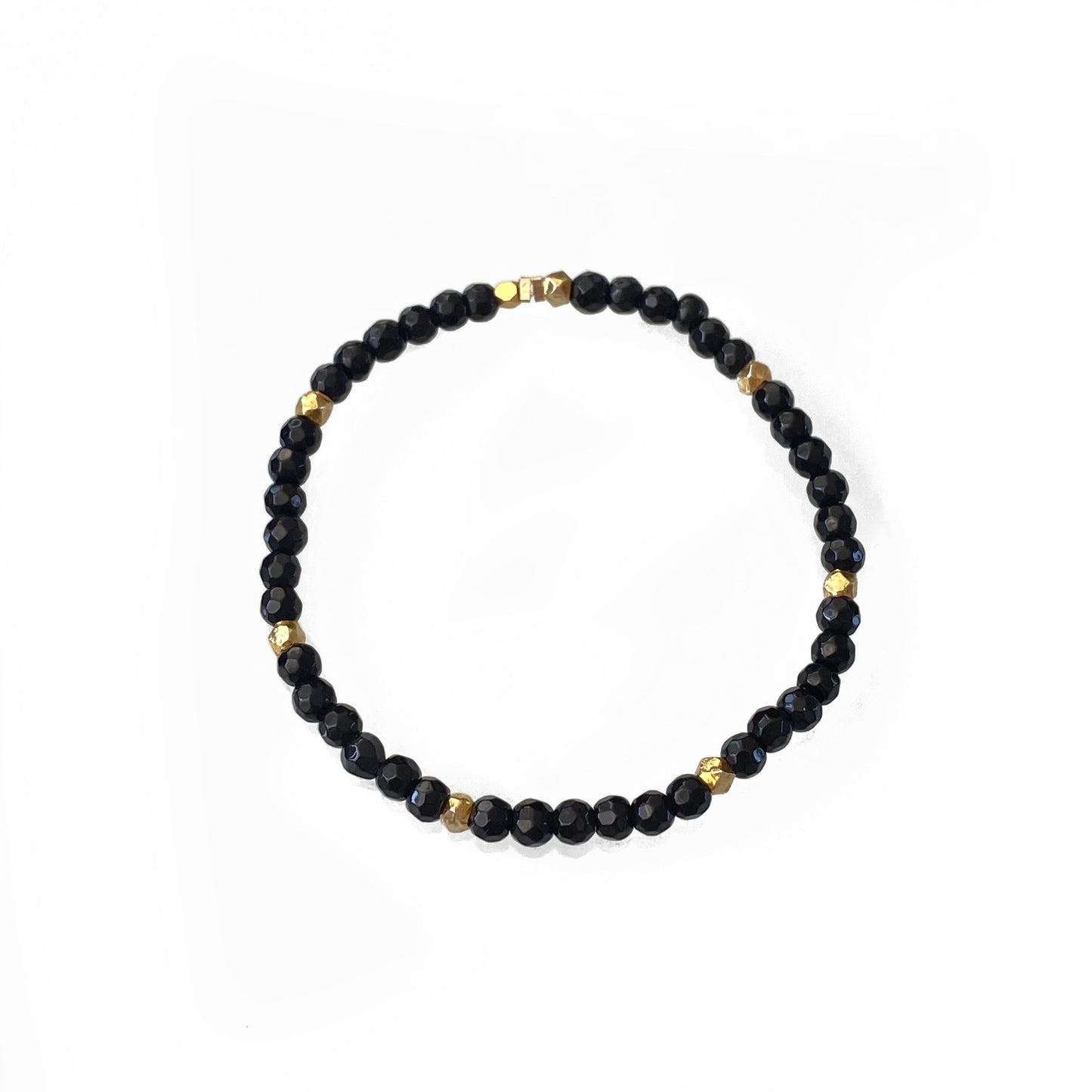 Black Onyx Bracelet with Gold