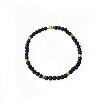 Black Onyx Bracelet with Gold