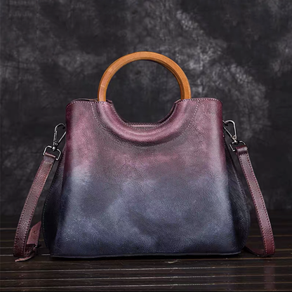 WAVE Grain Leather Shoulder Bag ~ Red