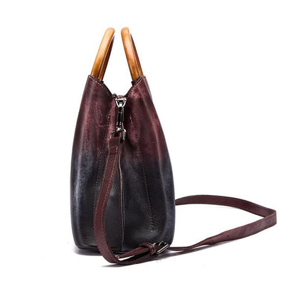 WAVE Grain Leather Shoulder Bag ~ Purple