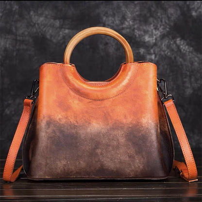 WAVE Grain Leather Shoulder Bag ~ Red