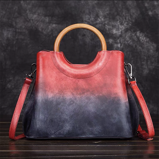 WAVE Grain Leather Shoulder Bag ~ Red