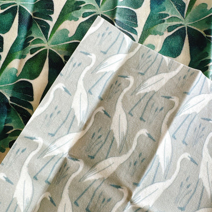 Beeswax Food Wraps - Herons & Monsteras Set, Organic Cotton, gives to World Central Kitchen