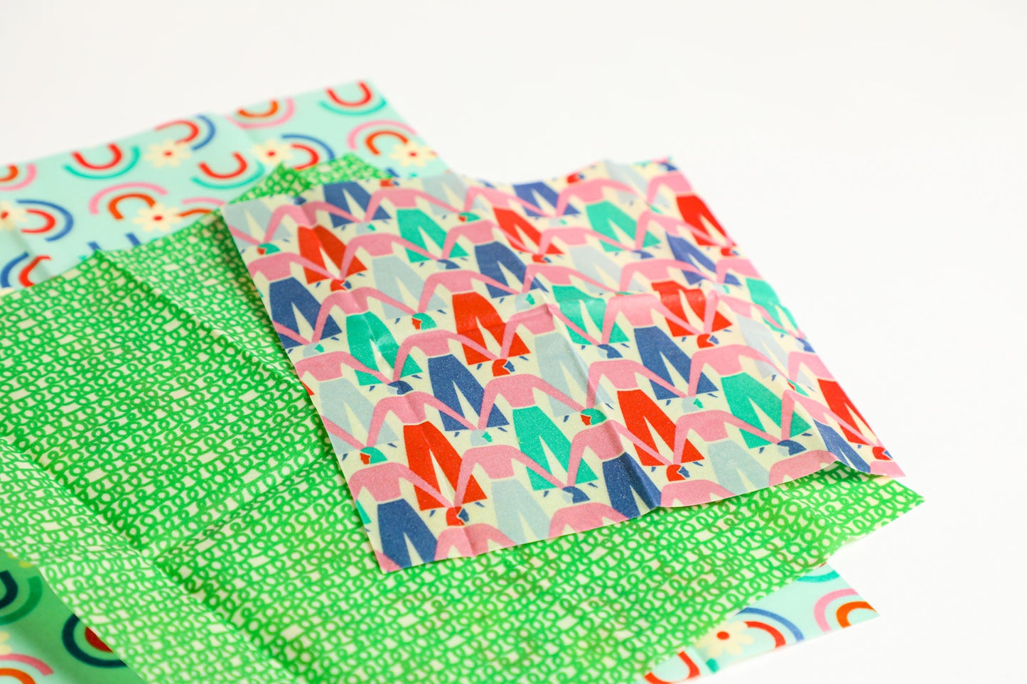 Beeswax Food Wraps - Let's Link Arms Set, Organic Cotton, gives to World Central Kitchen