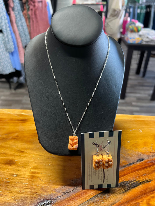 Bread Necklace .925 Sterling Silver chain