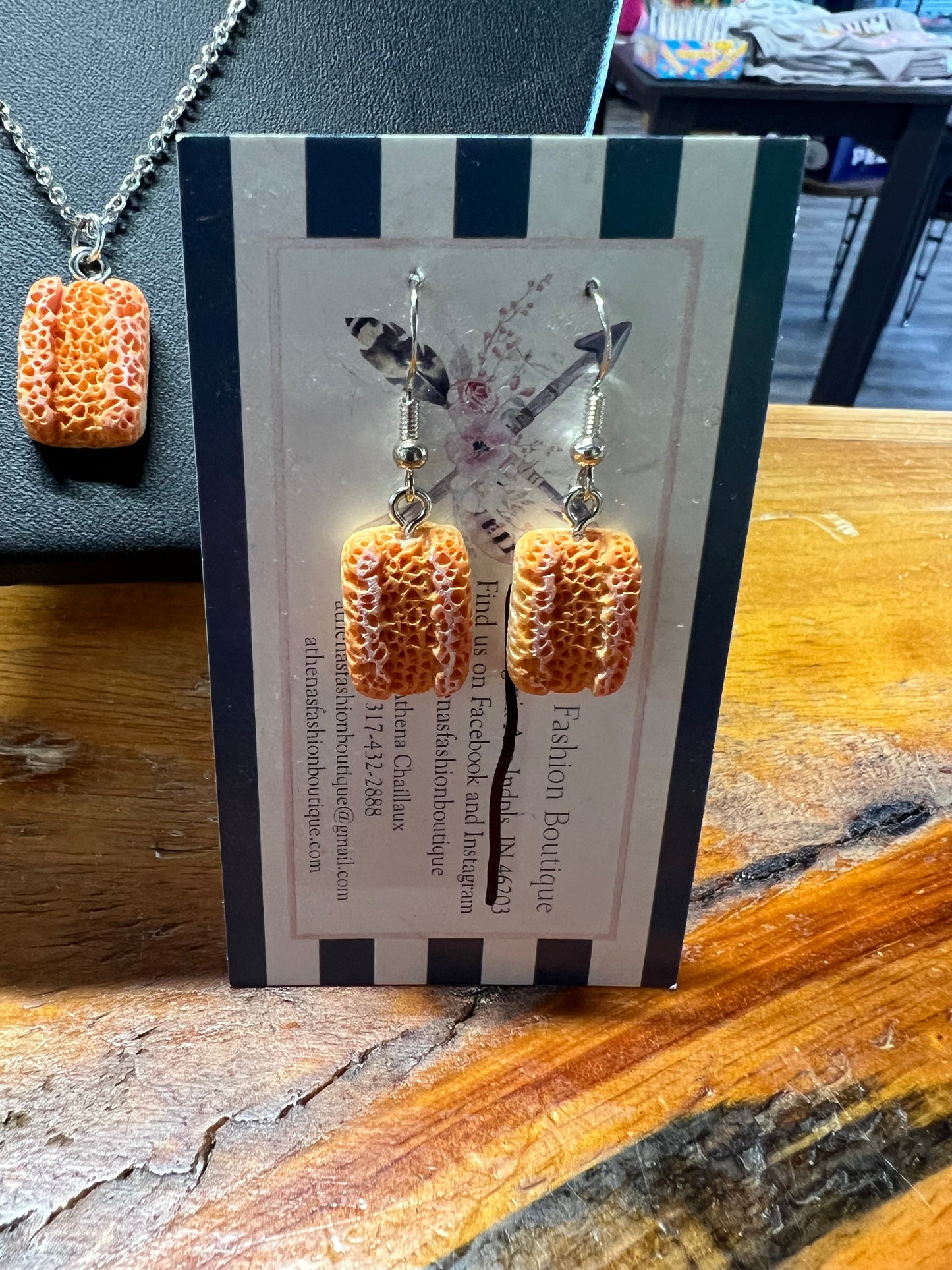 Bread Earrings .925 Sterling Silver Hooks