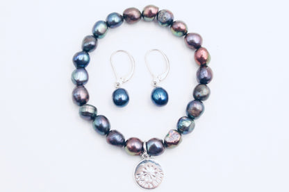 Blue Pearl Earrings