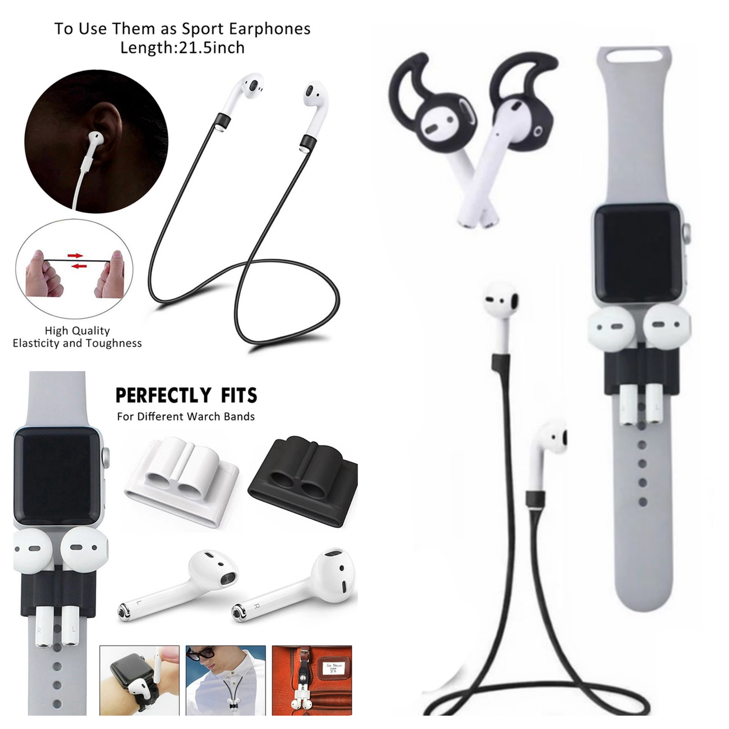 AirPods 1 & 2 Accessories 3 in 1 Anti Lost Gear