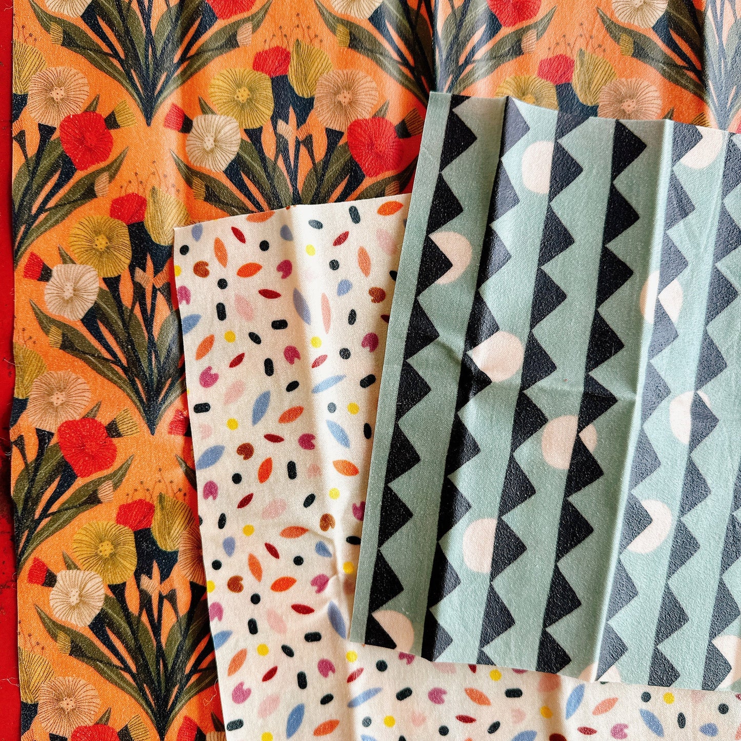 Beeswax Food Wraps - Confetti & Bouquets Set, Organic Cotton, gives to World Central Kitchen