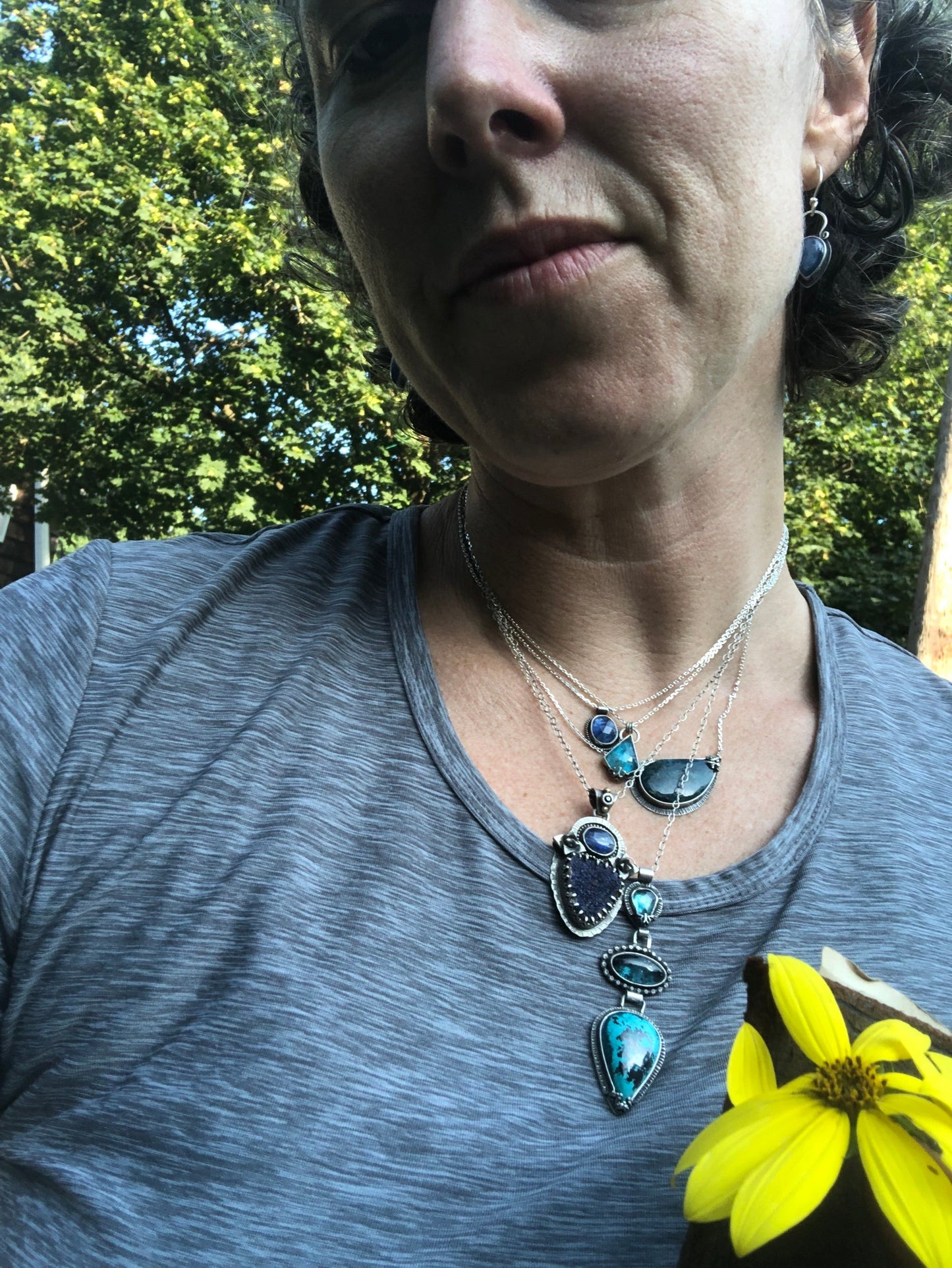 Triple Blue Storm Pendant