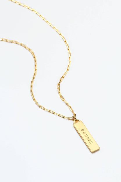 Touchstone Badass Bar Necklace Gold