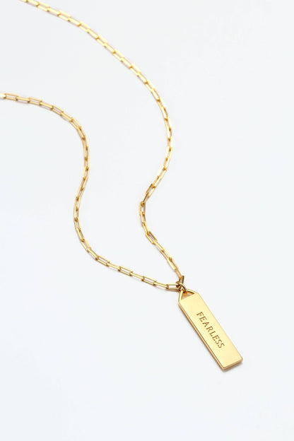 Touchstone Fearless Bar Necklace Gold
