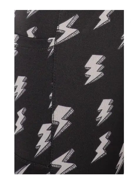 Womens Tummy Control Butt Sculpting Sport Lightning Bolt Leggings