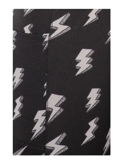 Womens Tummy Control Butt Sculpting Sport Lightning Bolt Leggings