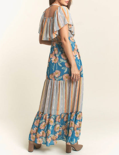Turquoise Stone Tiered Dress
