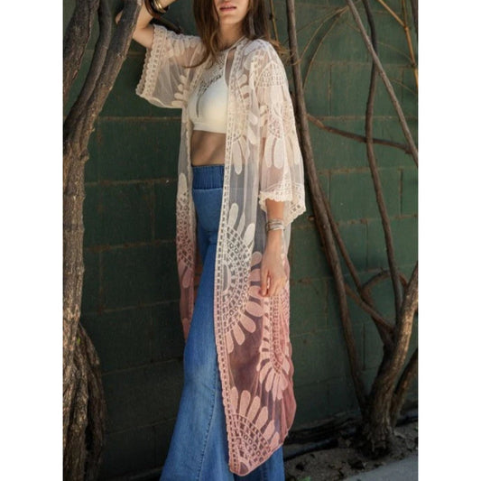 Ombre Bohemian Lace Kimono